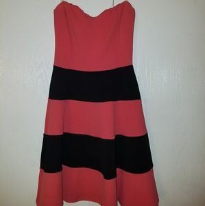 PINK & BLACK STRIPED DRESS
